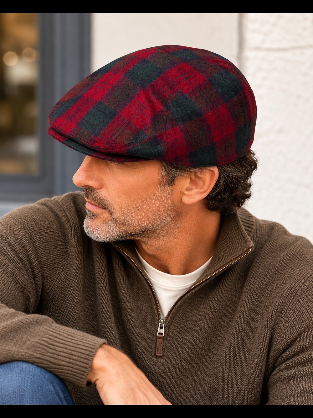 Vintage Pendleton 100% Virgin Wool Plaid Newsboy Flat Cap XL USA